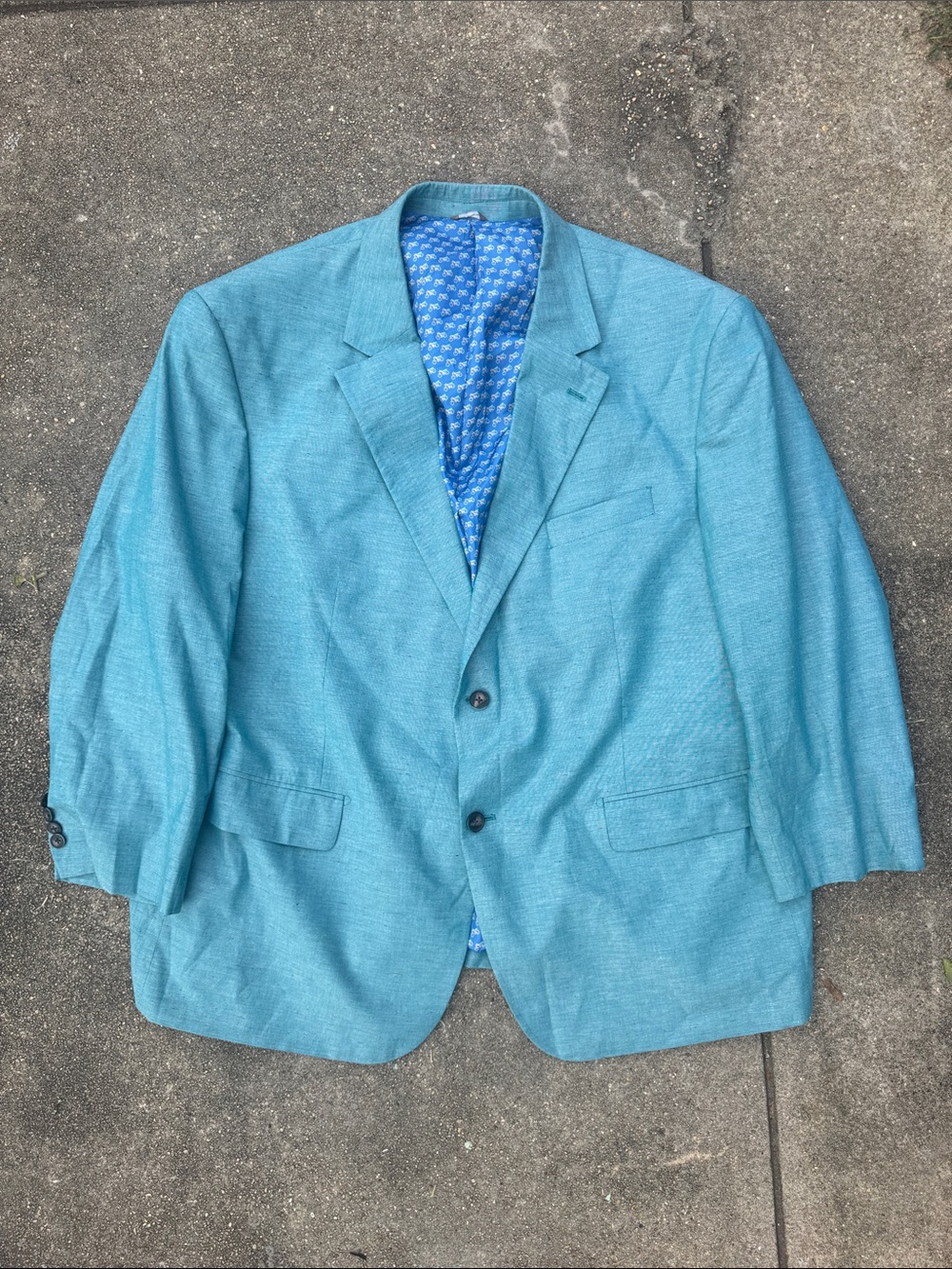 Oak Hill Men's Light Teal Single-Breasted Blazer 50R